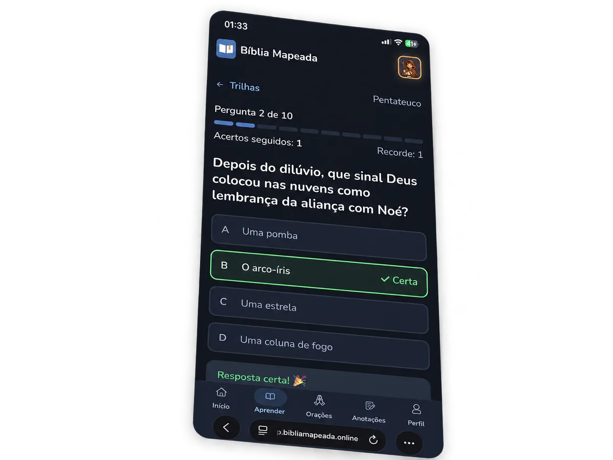 Quiz no App da Bíblia Mapeada